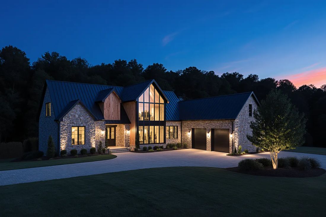 Dusk artist's concept, windows lit