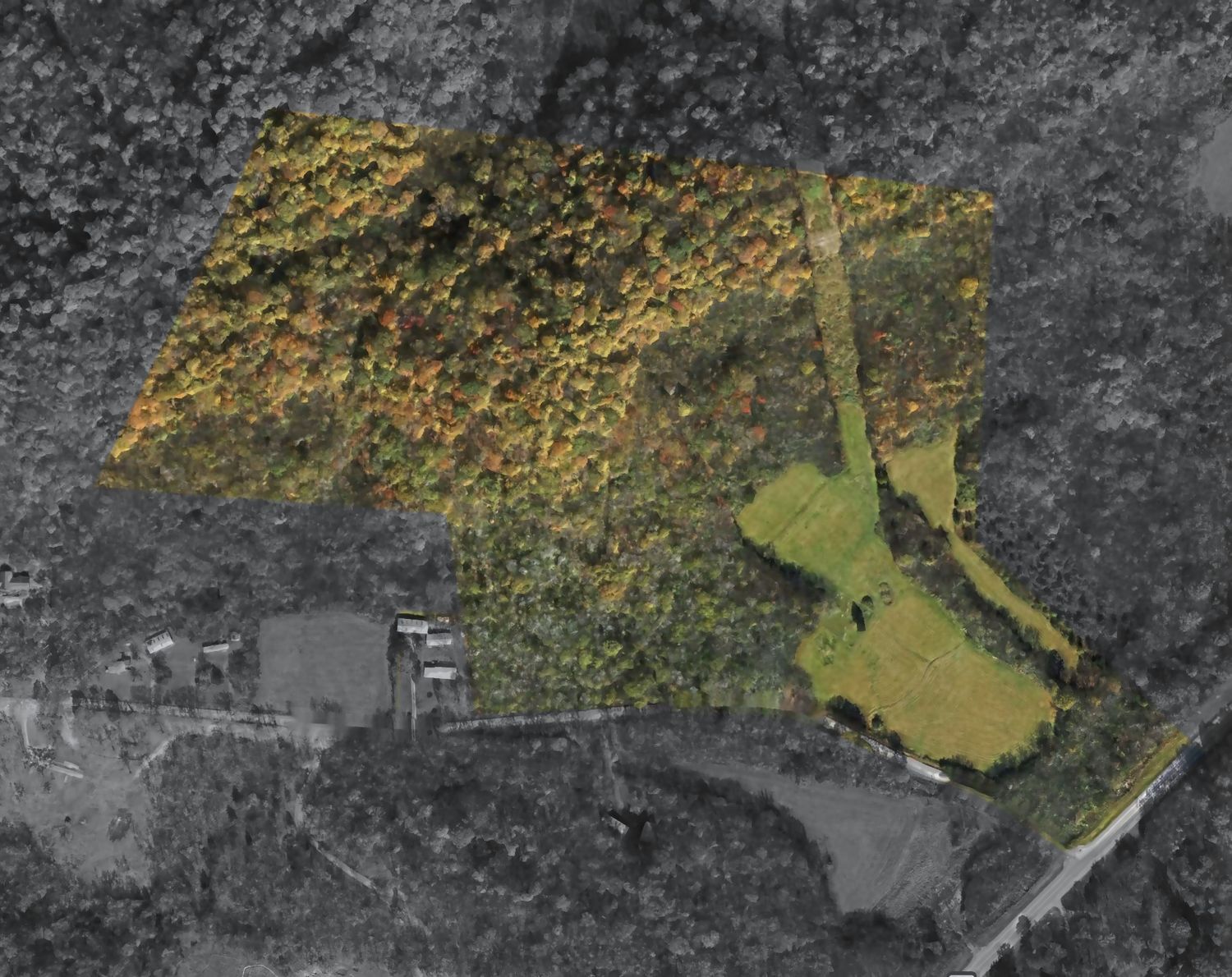 Traced interactive site plan over the aerial basemap with six numbered parcels