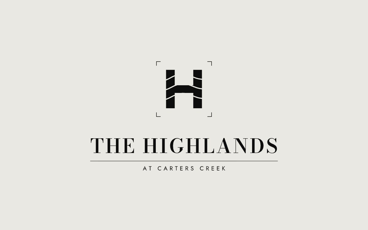 The Highlands primary lockup: the Ridge Cut H over the wordmark