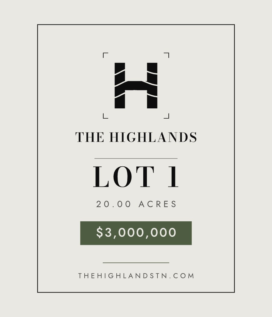 Lot stake for Lot 1, 20.00 acres, $3,000,000